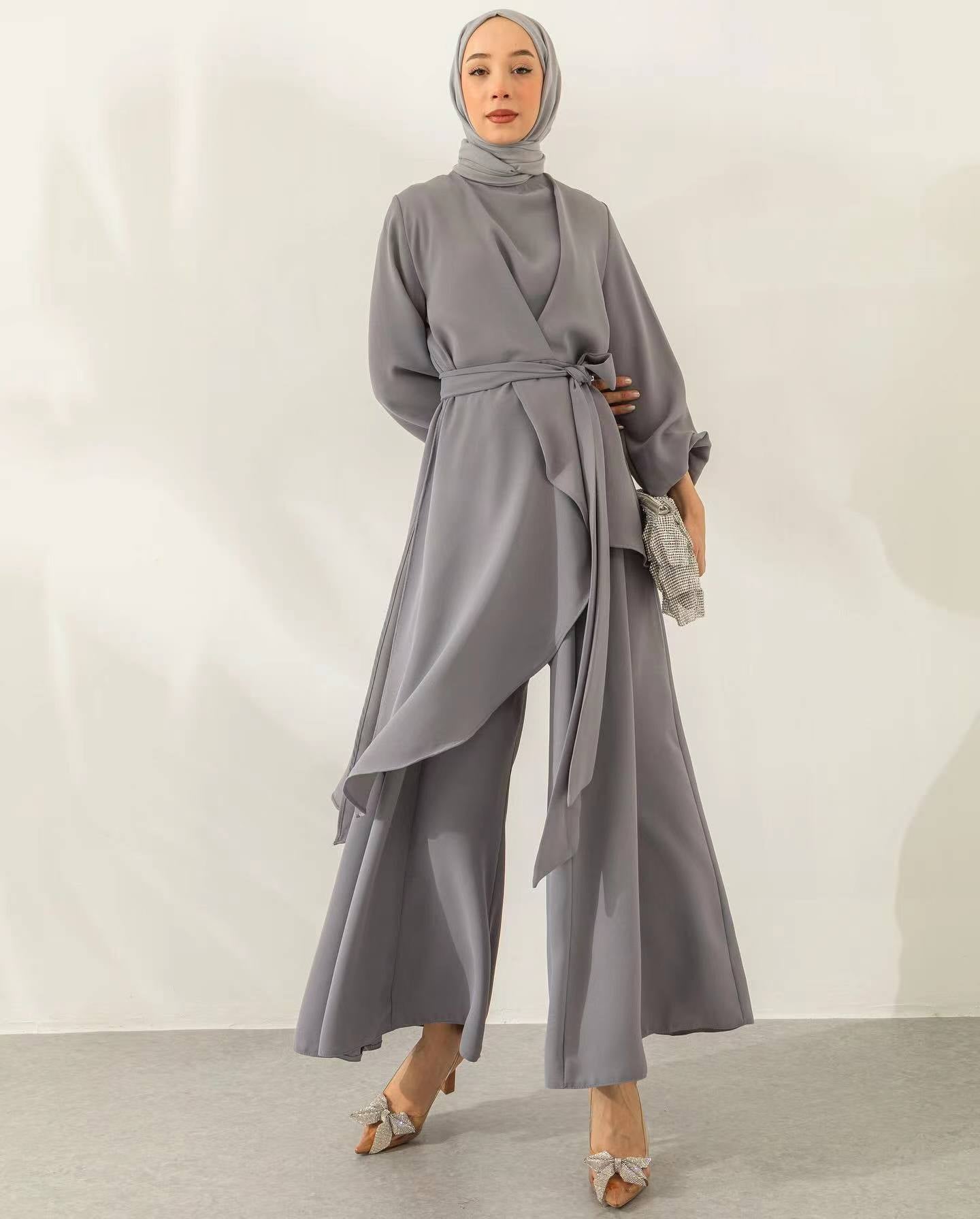 Fashion Strap Top&Wide Leg Pants Set