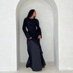 Elegant Top Paired with Fashionable Skirt Abaya