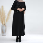 طقم مكون من قطعتين من اللؤلؤ وأحجار الراين بلون واحد