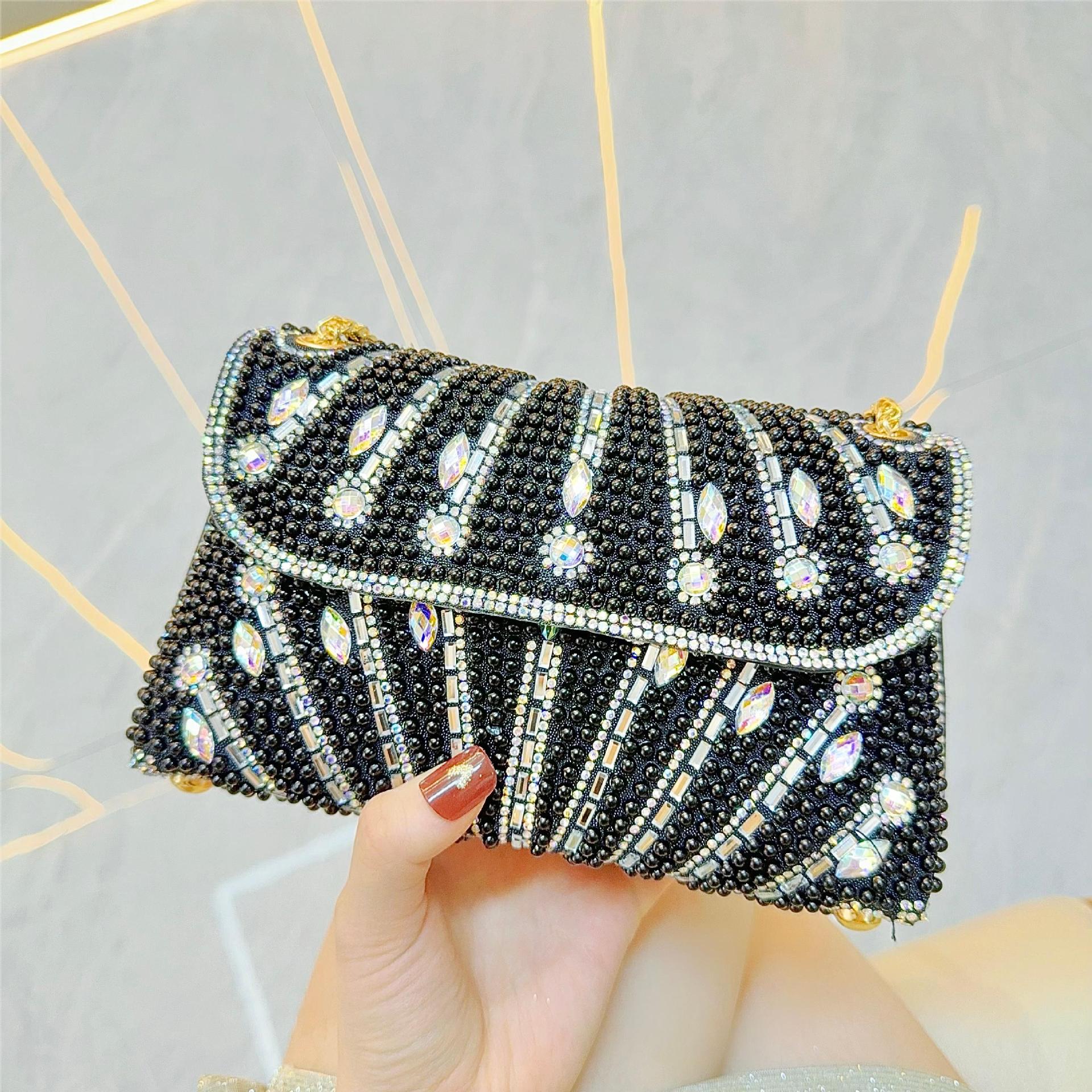 Stylish bead Rhinestone Handbag