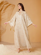 Mesh Embroidery Sequin Abaya