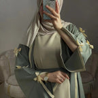 Modest Open Kimono Style with Bowknots