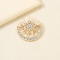 Star and Moon Rhinestone Brooch