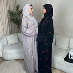 Flower Embroidered Abaya with Hijab