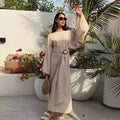 Loose Sleeve Dress with Belted Waist Abaya