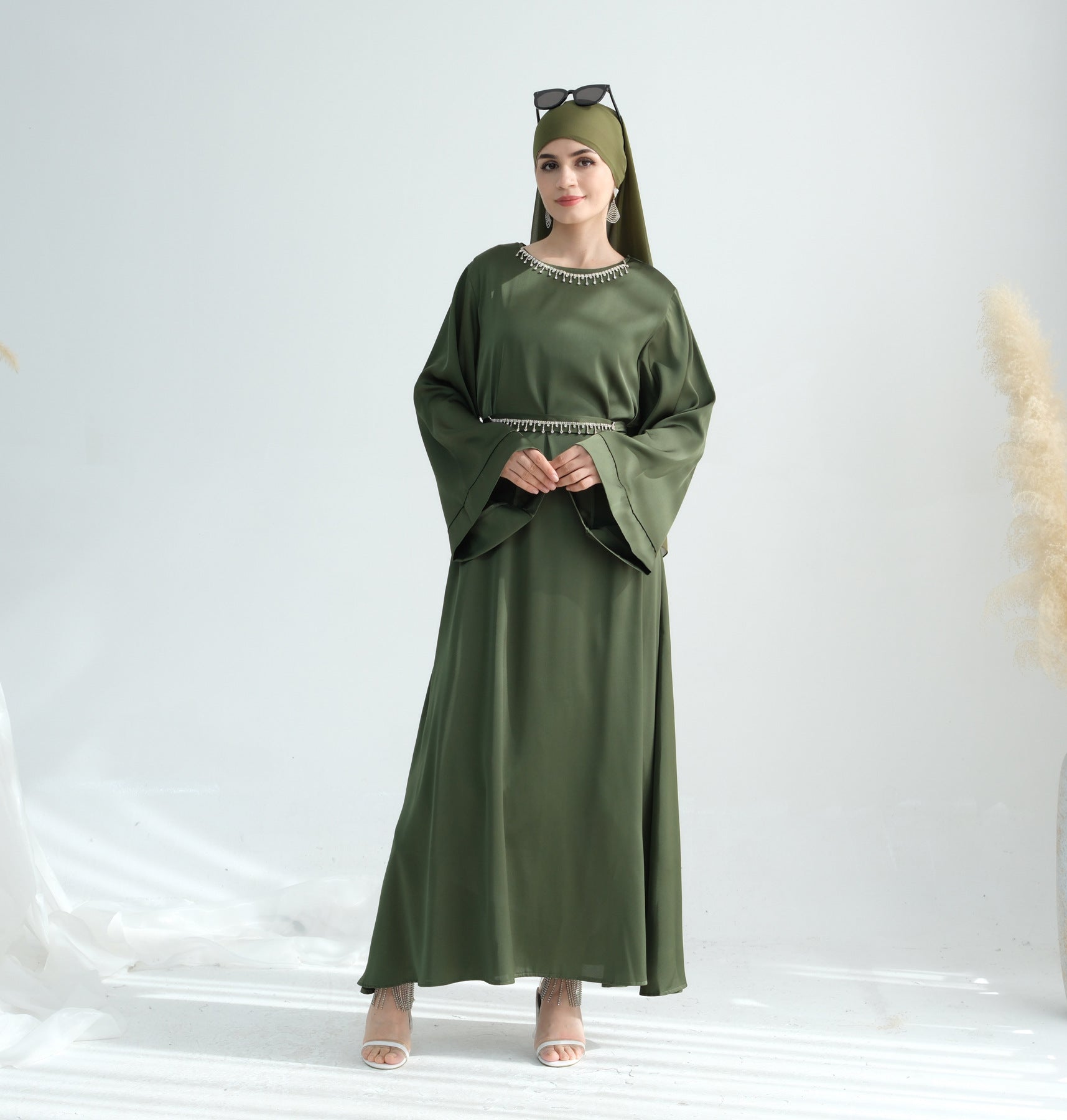 Women Casual Elegant Dress with Hijab