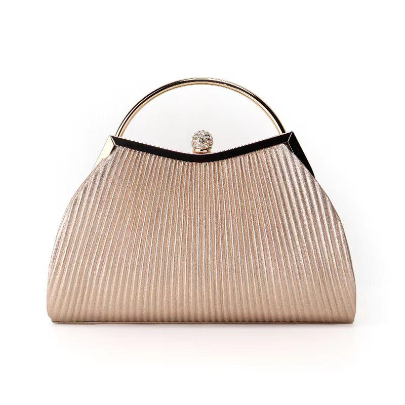 حقيبة يد لامعة للمساء مع سلسلة 