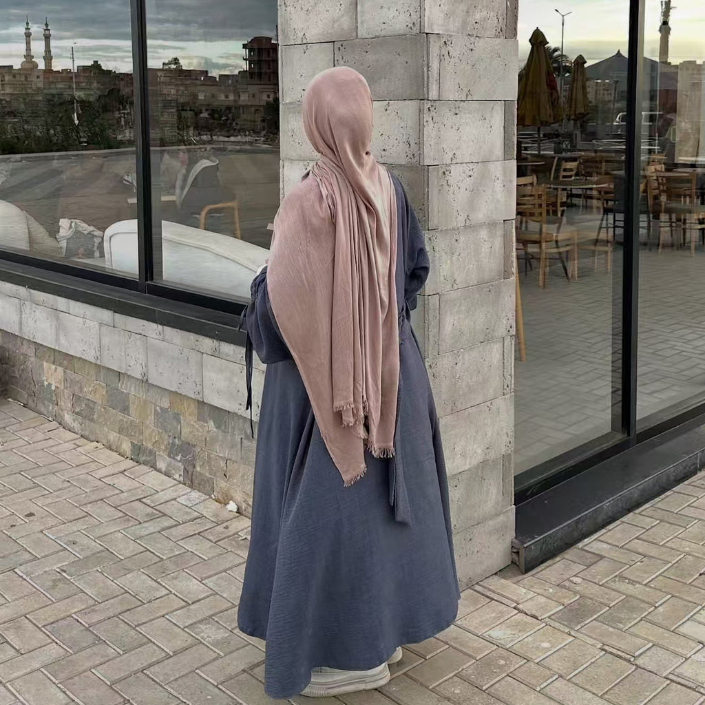 Fashionable Blazer Collar Cardigan Abaya