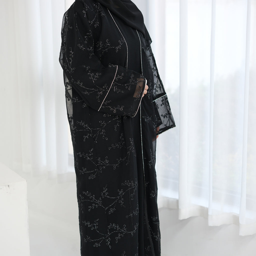 Full Body Embroidered Cardigan Abaya