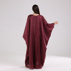 Shining Solid Color Dress Abaya