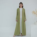 Flower Embroidered Cardigan Abaya