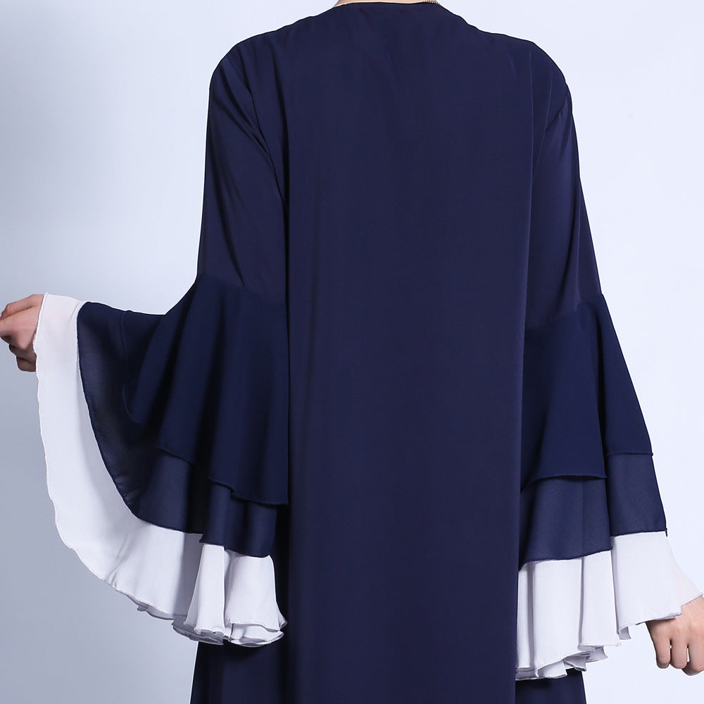 Three-Layer Chiffon Wave Sleeves Abaya