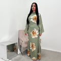 Printed Dress Waist Cincher Abaya