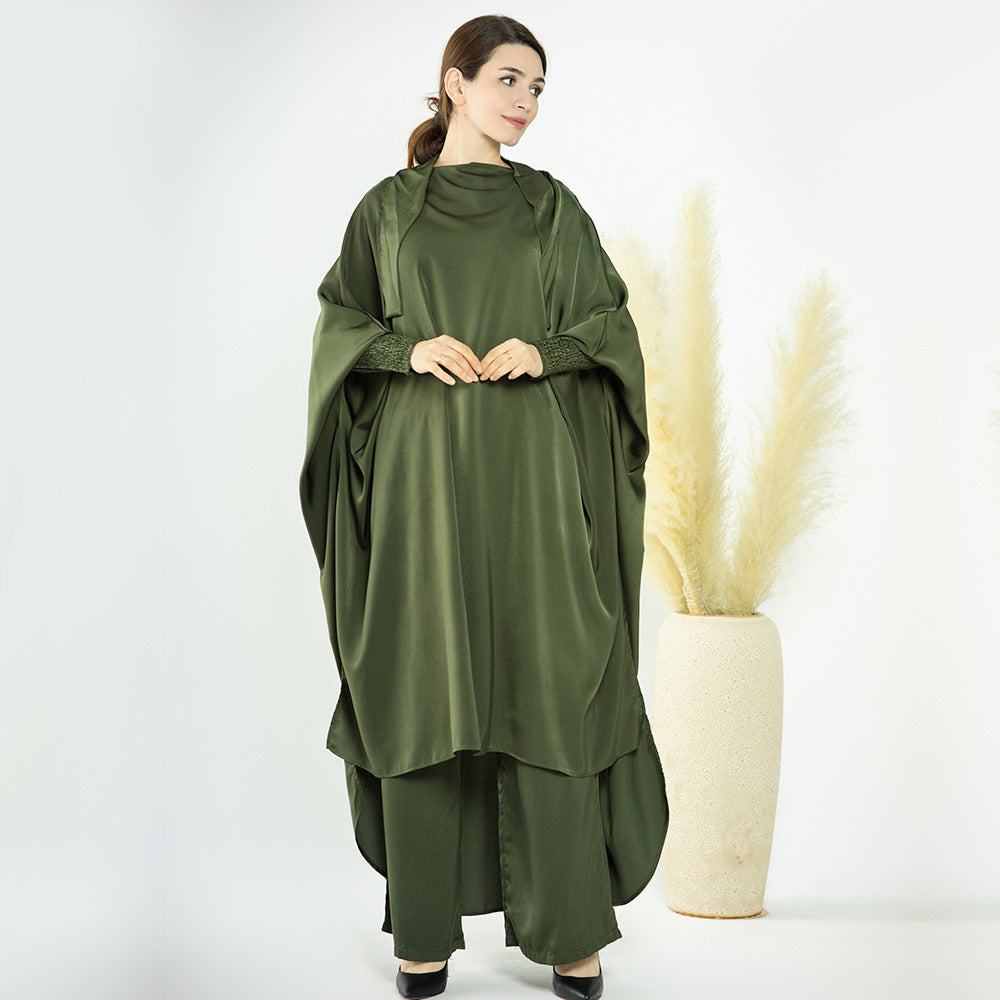 قطعتان من بنطال واسع الساق بجزء علوي متأرجح كبير