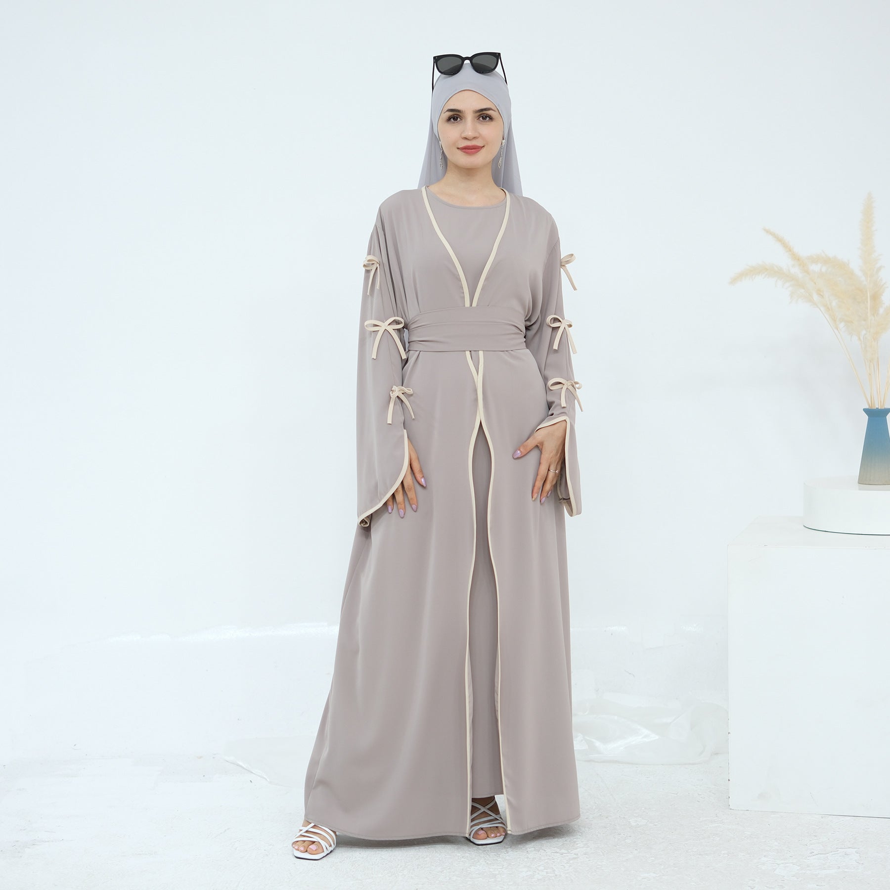 Bow Sleeve Abaya Set