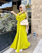 Yellow V-neck Minimalist Dress