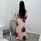 Printed Dress Waist Cincher Abaya