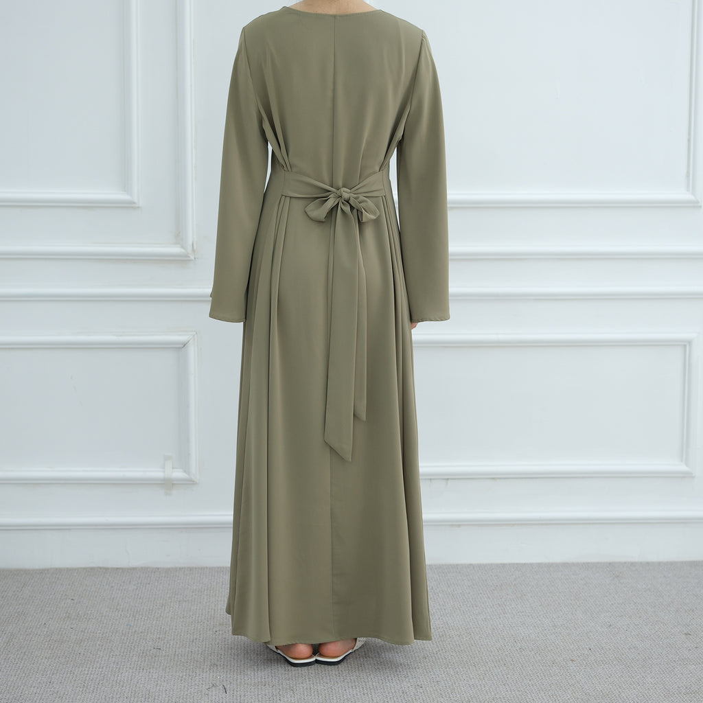 Abaya Maxi Dress with Adjustable Belt