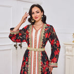 عبايات حمراء مطبوعة