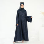 Jacquard Simple Dress Abaya with Hijab