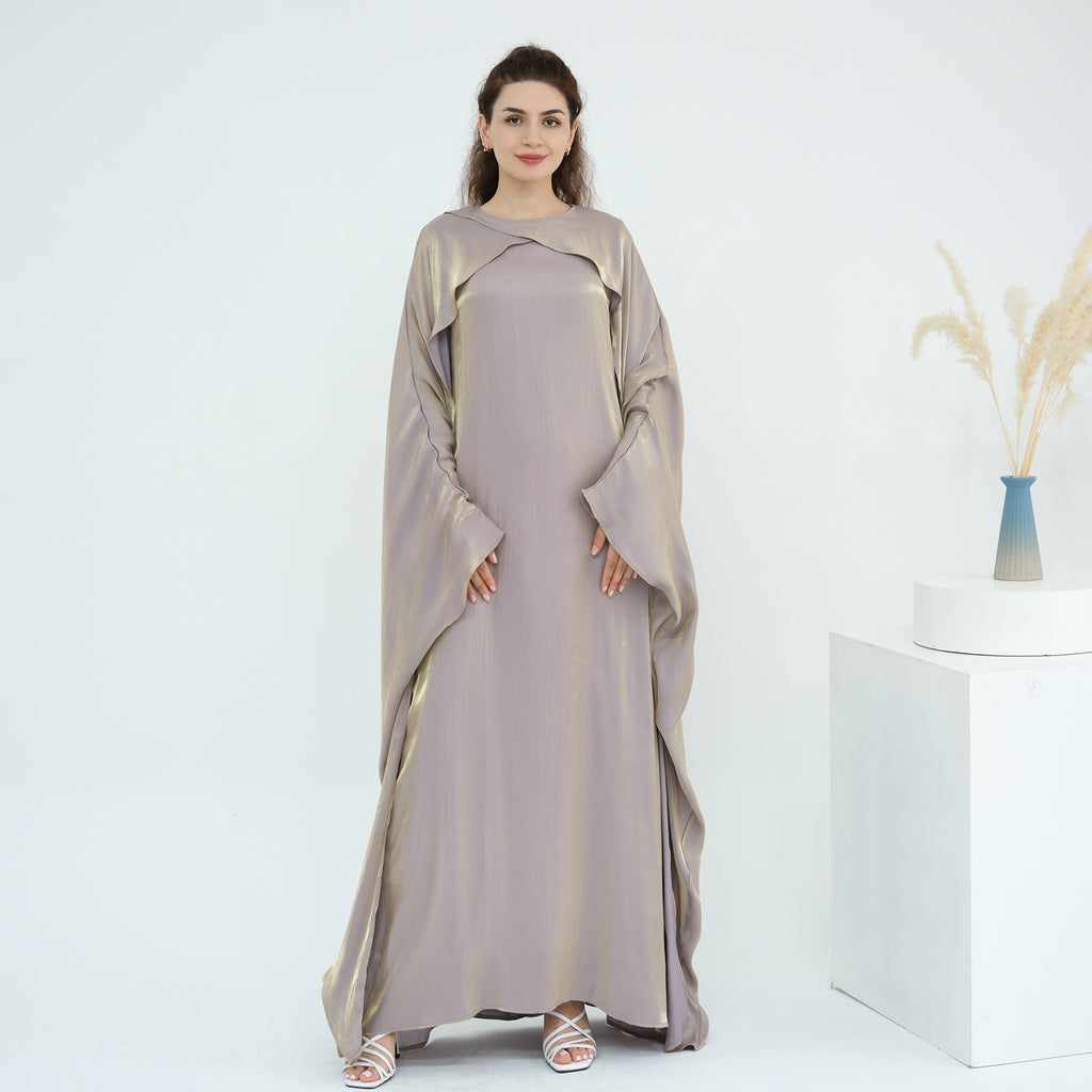 Solid Color Beaded Elegant Long Robe Abaya