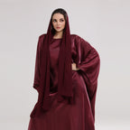 Shining Solid Color Dress Abaya