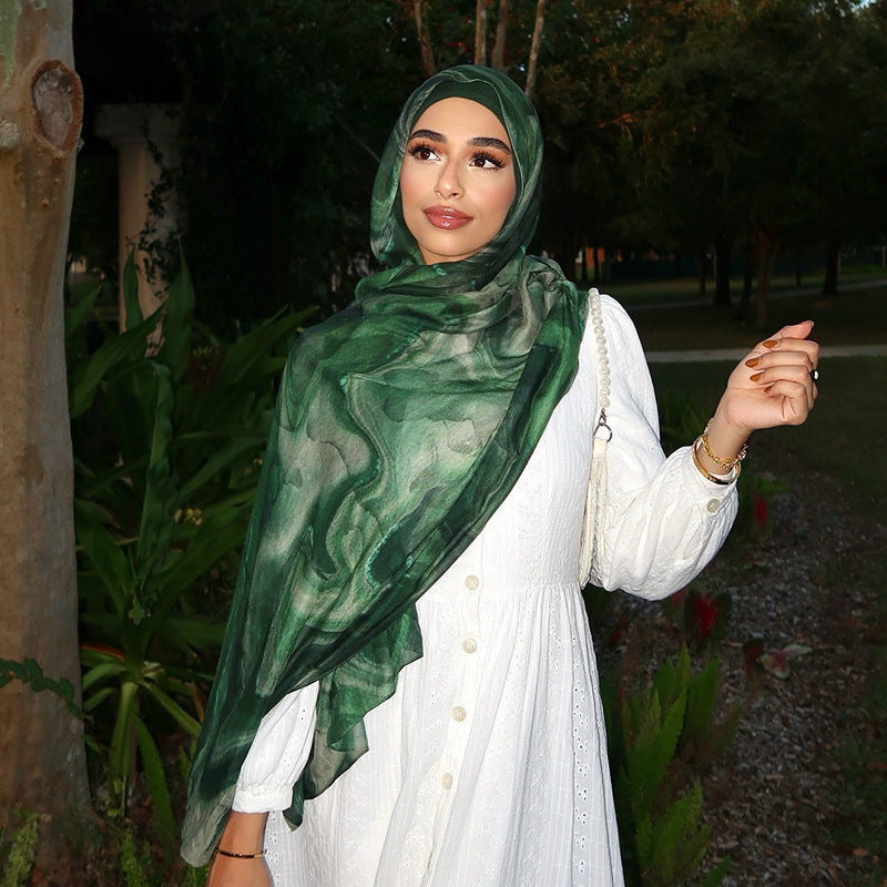 Cotton & Polyester Tie-Dye Hijab