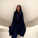 Solid Color Fashion Two-Piece Abaya