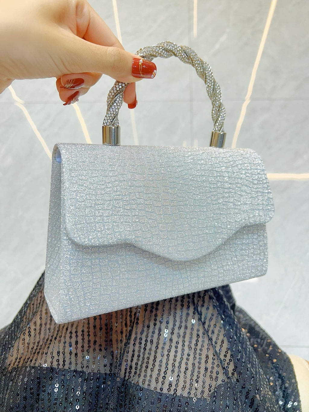 Ladies Rhinestone Glitter Handbag