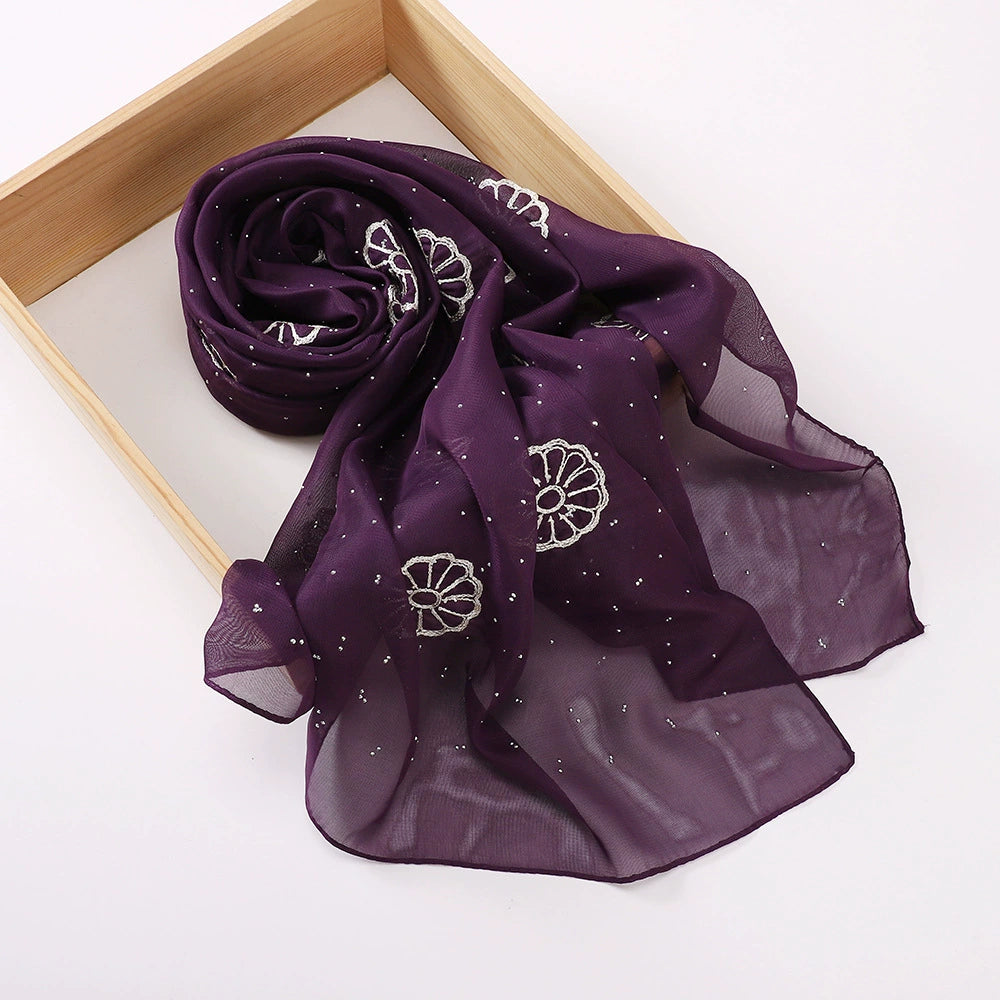 Embroidered and Rhinestone Hijab