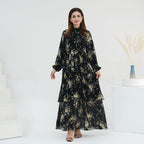 Printed Dress Abaya with Hijab