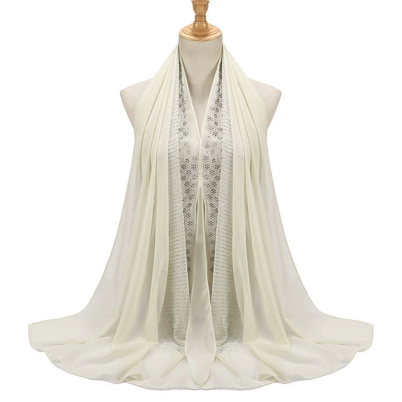 Hot Drill Embroidery Hijab