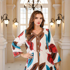 Long Sleeve Floral Abayas