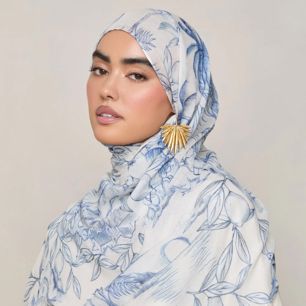 Watercolor Printed Modal Hijab Scarf