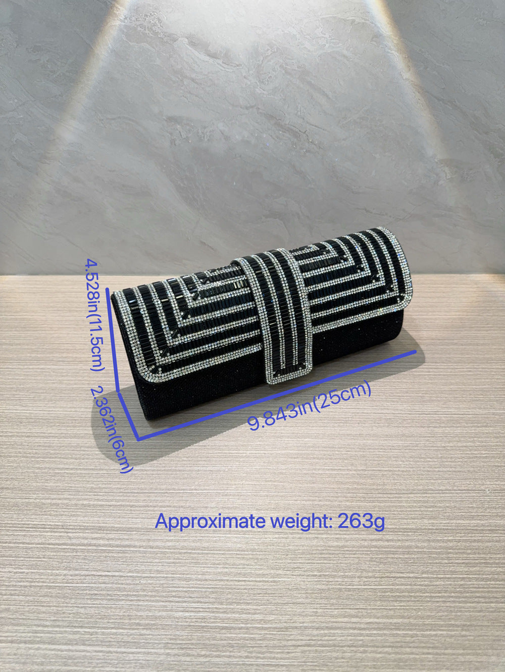 حقيبة يد مسائية لامعة مرصعة بأحجار الراين 