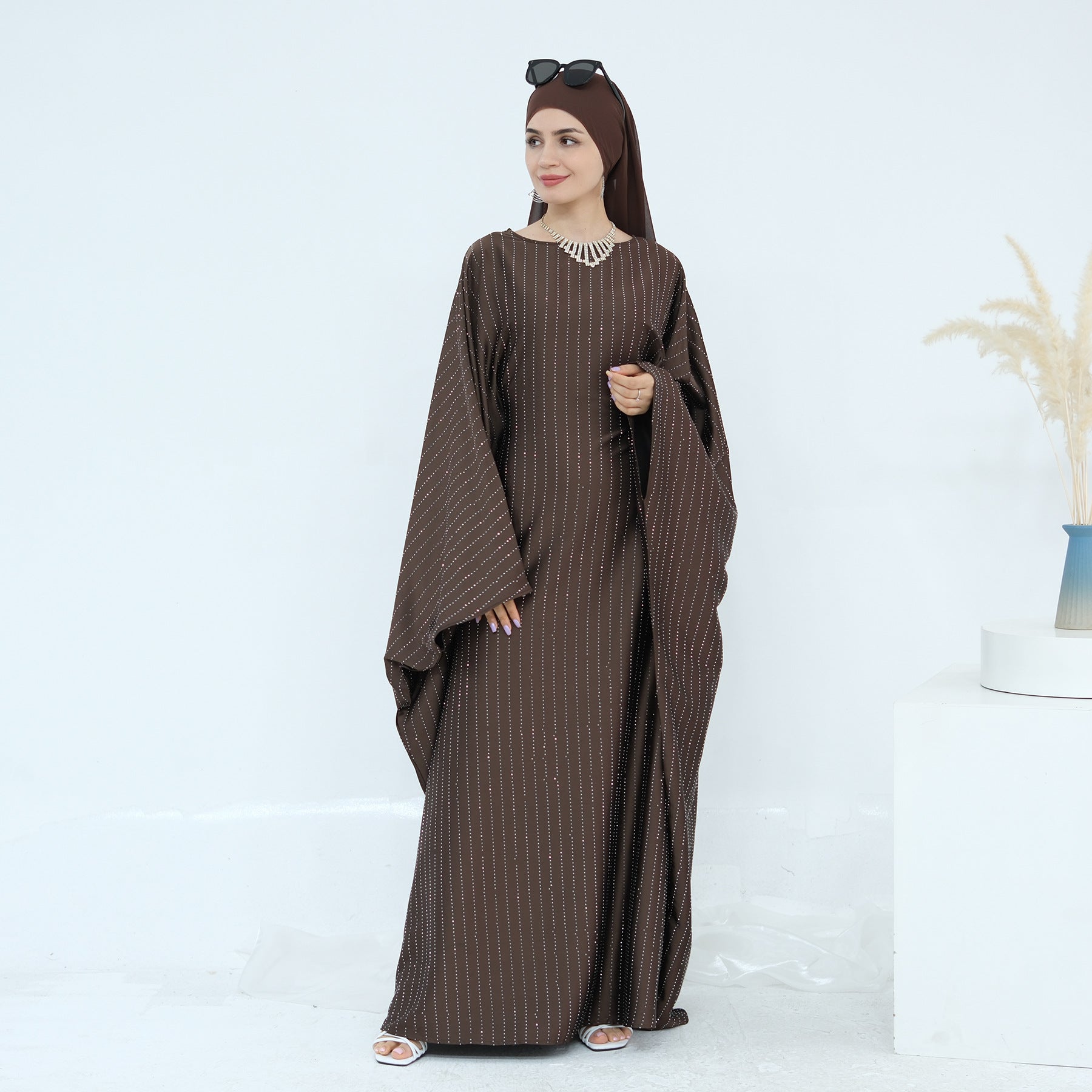 Shinny Butterfly Abaya with Hijab