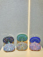 حقيبة يد لامعة مرصعة بأحجار الراين 