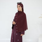 Embroidered Cardigan Abaya with Hijab