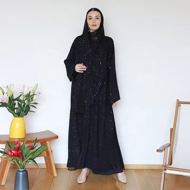 3 Pcs Gradient Colored Cardigan Abaya
