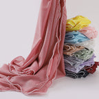 حجاب شيفون مطرز بخيوط فضية