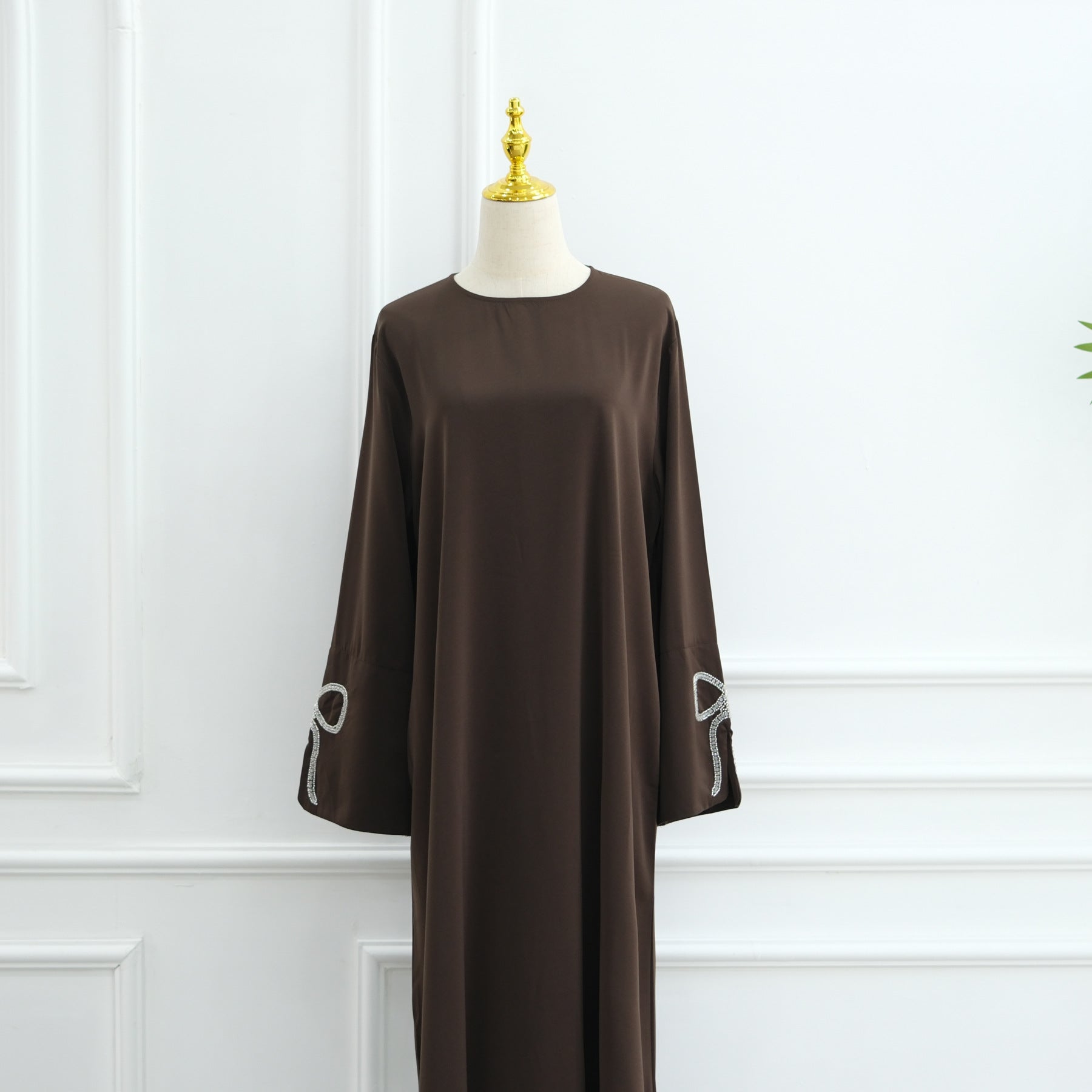 Luxurious Sequin Bow Abaya Dress