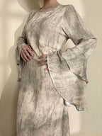 Double-layer Bell Sleeves Elegant Abaya