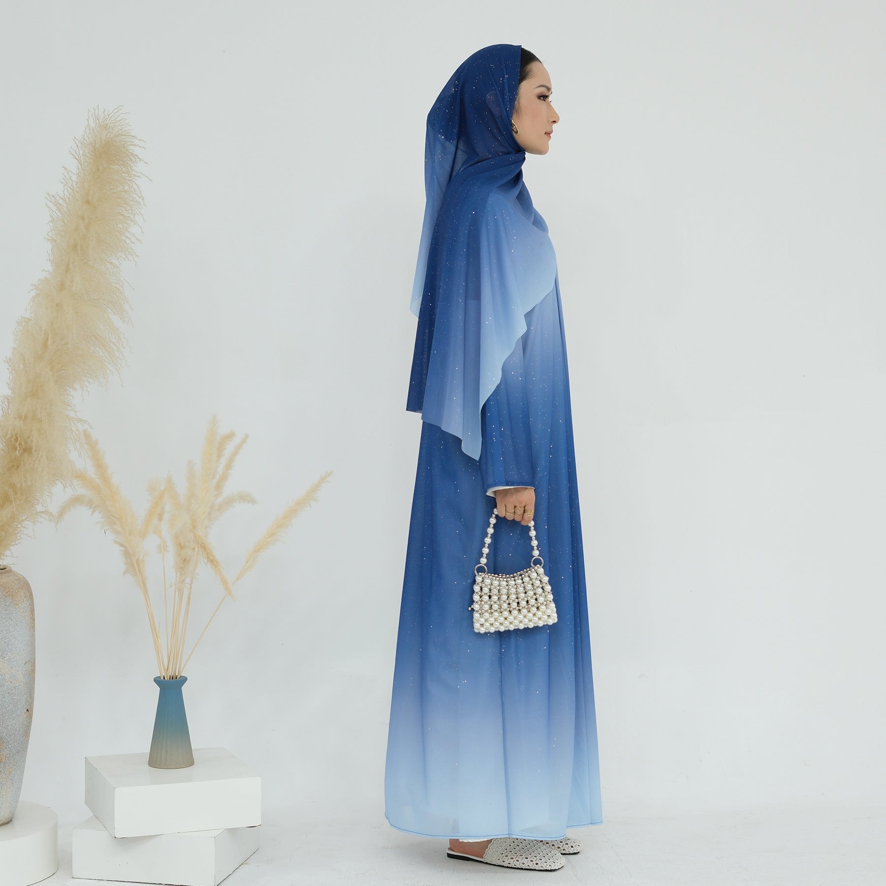 Gradient Color Star Abaya