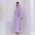 Purple Inlaid with Abaya with Hijab