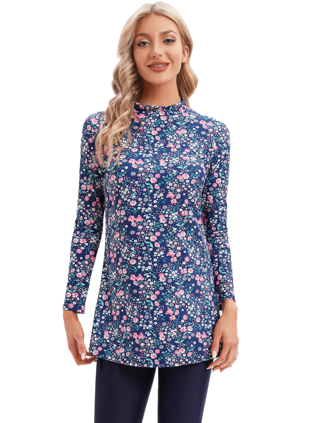 Floral Print Long Sleeve 3-Piece Swimwear Set