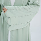 Luxurious Hand-embroidered Beaded Open-front Abaya