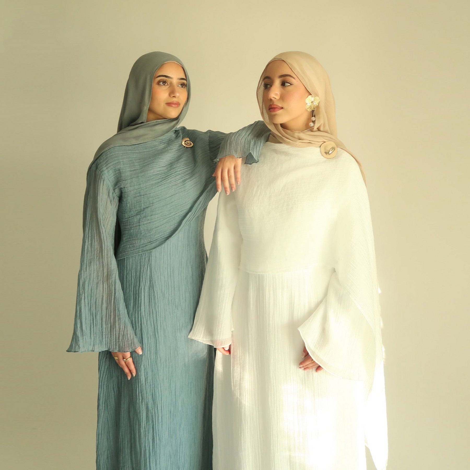 Solid Color Double-Layer Dress Abaya