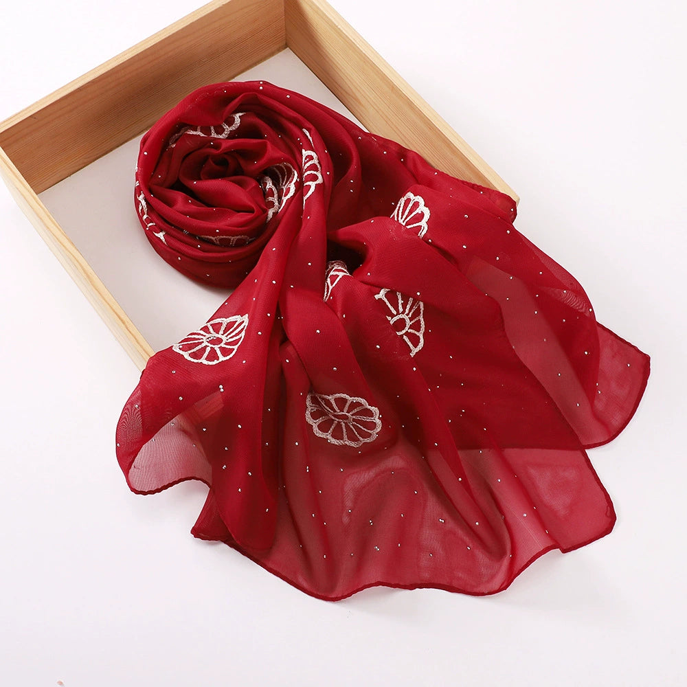 Embroidered and Rhinestone Hijab