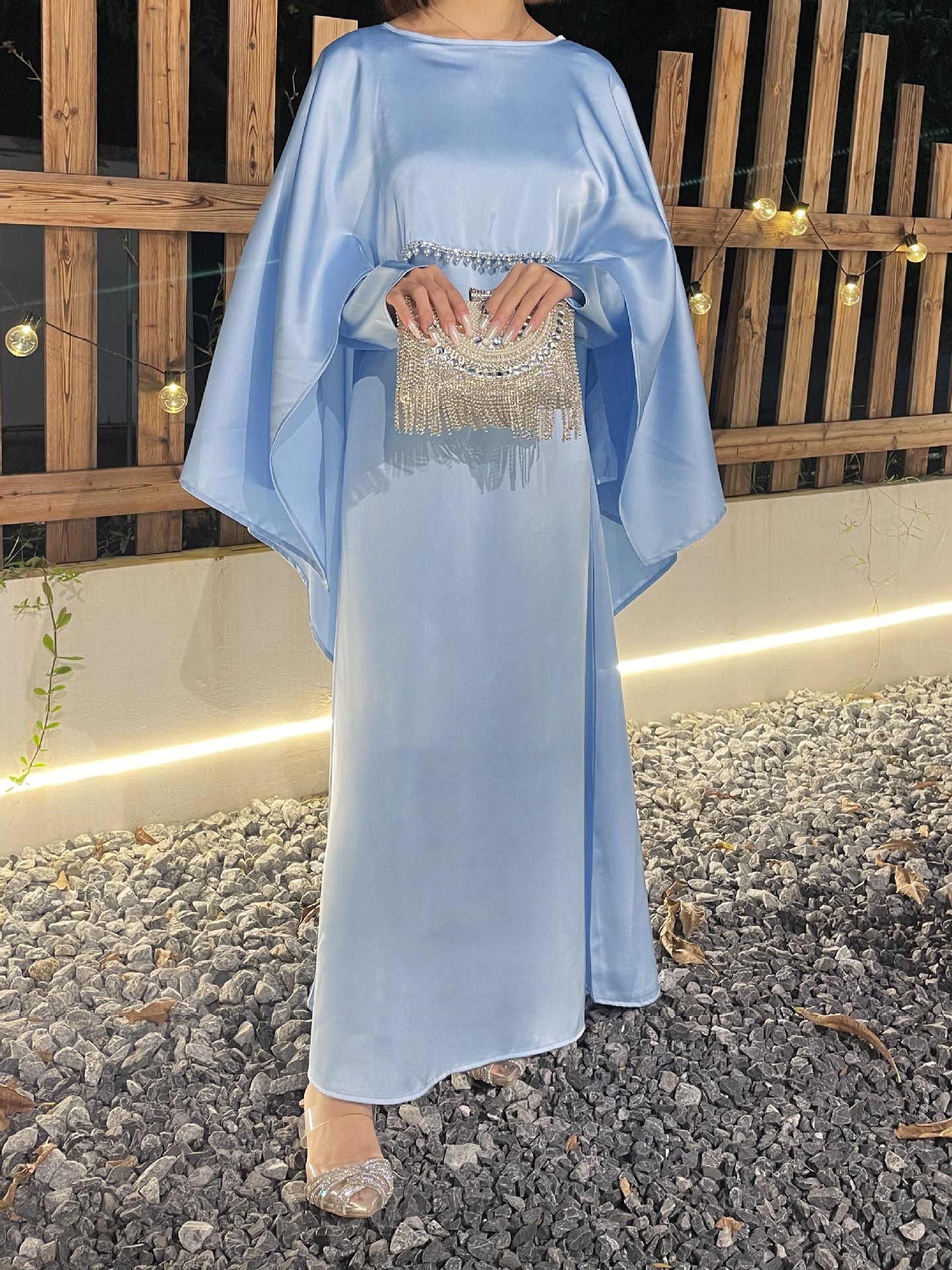 Satin Cape Elegant Abayas