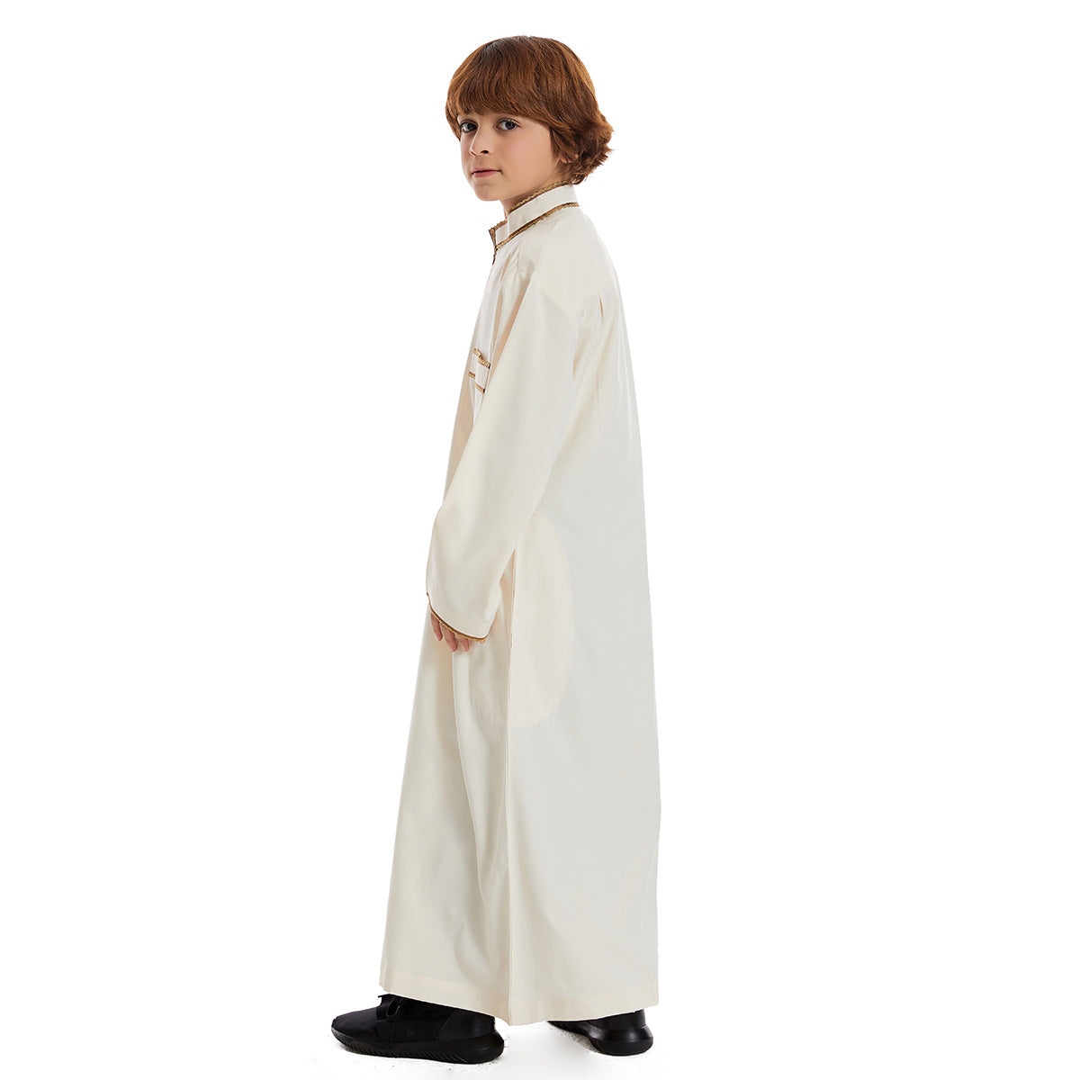 ثوب ذو ياقة قائمة مزينة